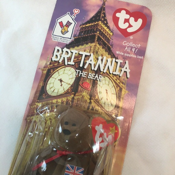 TY McDonalds Teenie Beanie Britannia the Bear 1997 RETIRED WITH ERRORS - Picture 2 of 6
